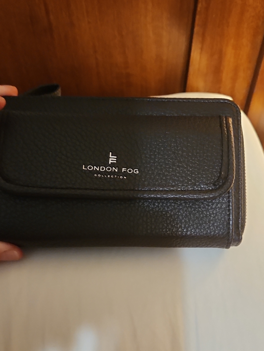 London Fog Black Pebbled Leather Women's Wallet